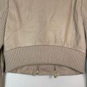 BCBGMAXAZRIA  Leather Double Zipper Jacket Cream/ Tan Size Large Photo 8