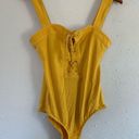 Capulet  Mustard Yellow Tie Up Tank Top Bodysuit Fall Party Casual  Small Photo 1