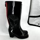 Kate Spade  Knee High Rain Boots Heeled Zip Rubber Waterproof Red Black 9 Photo 1