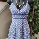 Jun & Ivy June & Ivy Women's Blue 100% Cotton V-Neck Strappy Casual Short Length Dress XS Photo 9