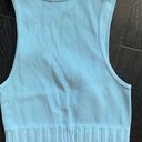 ZARA Ribbed Light Blue Crop Top Photo 1