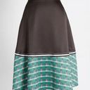 Modcloth  Hutch On the Brink of Brilliant ALine Plaid Satin Skirt Black Green M Photo 0