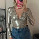 H&M Metallic Plunging Bodysuit Photo 0