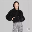 Wild Fable  black furry cropped jacket size XS Photo 1