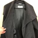 Max Mara  Women’s Virgin Wool Gray Oversized Collar Double-Breasted Pea Coat Photo 4