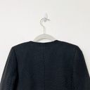 Vince  Size 4 Black Wool Blend Tweed Knit Textured Collarless Jacket Jackie O Photo 3