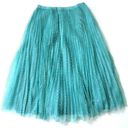 J.Crew NWT  Tulle A-line Midi in Aqua Gold Metallic Gold Dot Pleated Skirt 16 Photo 1