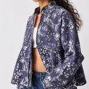 Free People Lua Bed Jacket In Indigo Slouchy Floral Denim Blue Size Small NWT Photo 0