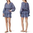 Cleobella Bianca Mini Dress Long Sleeve Floral Boho Ruffle Blue Pink Purple sz L Photo 5