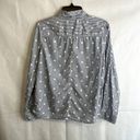 JCP Polka Dot Striped Long Sleeve Button‎ Front Shirt Size Large Blue Photo 1