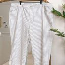 J.Jill  High Rise Full Leg Cropped Jeans Cream Textured Stripe NWT Plus Size 28 Photo 0