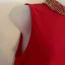 Tiana B . Beaded Mock Neck Sleeveless Red Pullover Blouse Top M Medium NWT Photo 1