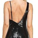 The Vintage Shop  Black Sequin Open Back Mini Dress Size Large Photo 1