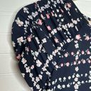 Tommy Hilfiger  Women's Blue Floral Grid Short Sleeve Blouse Black Size S Photo 4