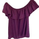 Rebecca Minkoff  Blouse Cotton Purple One Shoulder Photo 0