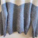 a.n.a blue color blocking fuzzy sweater Photo 1