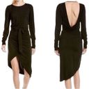 Young Fabulous and Broke YOUNG, FABULOUS & BROKE black open back,ruched,asymmetrical midi dress, M. NWT Photo 1