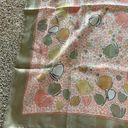 Vintage Bessi Style Silk Scarf Leaves Floral Pink Orange Silk Scarf Leaf Flower Photo 4