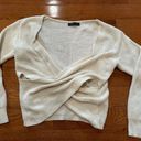 SheIn Cropped Wrap Sweater Cream Photo 0