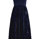 Hill House  The Ellie Tiered Midi Nap Dress in Navy Velvet Size XS Photo 6