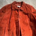 Coldwater Creek VTG Leather Suede Blazer Rusty Orange Jacket Boho Size L Photo 1