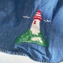 Krass&co Vintage 90s UM &  Nautical Lighthouse Embroidered Denim Mini Dress Photo 6