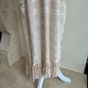 Lush Clothing LUSH Light Beige Long Sleeve Open Knit Fringe Trimmed Women Size S Long Cardigan Photo 8