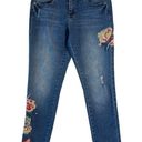 Royalty For Me  Women's 6 Midrise Boho Embroidered Jeans Medium Wash Photo 0