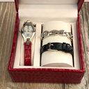 Coldwater Creek NIB  Wristwatch Set W Interchangeable Leather & Chain Straps Photo 3