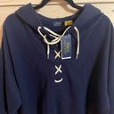 Polo  Ralph Lauren Lace-Up Fleece Hoodie Blue Women's Size XS/S Photo 1