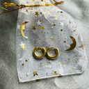 Free People 18K Petite Itty Bitty Huggie Hoop Earrings With Celestial Gift Bag Photo 1