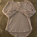 Everly Light Pink Long Romantic Balloon Sleeved Thermal Top Shirt Womens Size S Photo 8