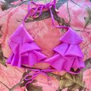 y2k vintage 2000s purple pink ruffle triangle bikini top Size M Photo 6