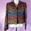 Evan Picone  Button Down Multi Color Tapestry Print Jacket Size 8 Photo 0