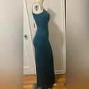 SKIMS Sleep Front Keyhole Maxi Long Lounge Dress Teal NWT medium only Photo 5