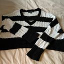 Heart soul Black And White Striped Knit Sweater Photo 0