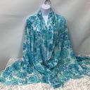 Lilly Pulitzer  scarf blue sea urchins gold sequins fringe wrap sarong wrap Photo 0