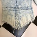 Venus Denim Jean Jacket Zip Up Back Lace Up Detail Corset Stretchy Stone Wash 10 Photo 5