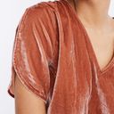 Madewell Blouse Velvet Tulip-Sleeve Ruffle Top V-neck M Photo 2