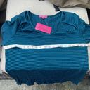 Revolution Curve  teal & black stripe long sleeve top size 2X NEW Photo 3