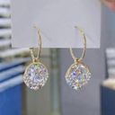 18K Gold Plated Clear Crystal Dangle Drop Earrings for Women Photo 0