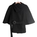 Andrew Marc  Marc New York Black Aerial Cape Wool Coat Photo 1