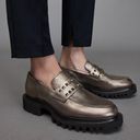 ALLSAINTS  Lola Studded Apron Toe Loafers, Pewter Size EU41 (Sold Out) New in Box Photo 15