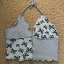 Amazon Blue Butterfly Halter Top Photo 0