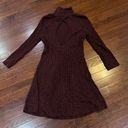 American Eagle  wine long sleeve keyhole back ribbed sweater dress size medium Photo 4