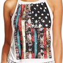 belle du jour  Flag-Print Fringe Graphic Tank Top Size Small Photo 0