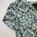 Investments  Shirt Women's Size Small NWT Short Sleeve Blouse Teal & White Photo 4