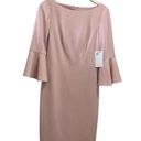 Harper  Rose Women's Pink Blush Bell Sleeve Bateau Neck Sheath Dress NWT Sz 8 Photo 9