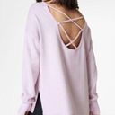 Sweaty Betty  Organic Cotton After Class Cross Back Sweatshirt Light Pink Photo 1