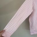 Draper James  gingham crewneck pink and white sweatshirt size large 100% cotton Photo 2